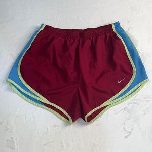 Nike athletic red, green, and blue running shorts Size medium